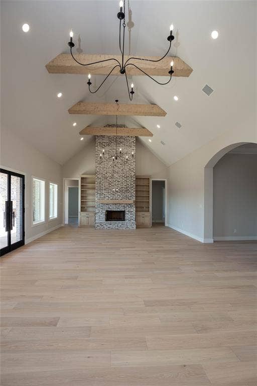 206 Knights Crossing Road, Lorena, TX 76655 Vaulted ceilings with handscraped beams.