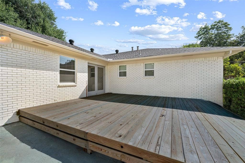New wood deck.