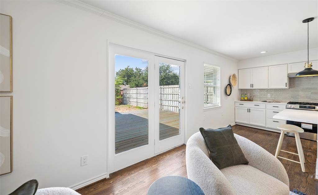 Doors go to outdoor new deck.