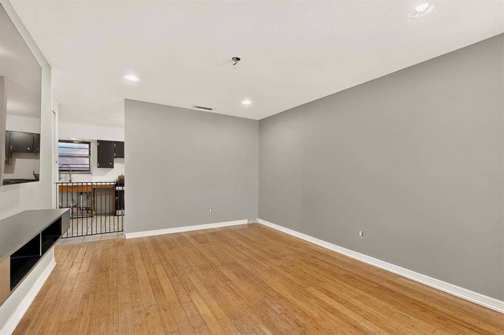 Wood-finish flooring with recessed lighting