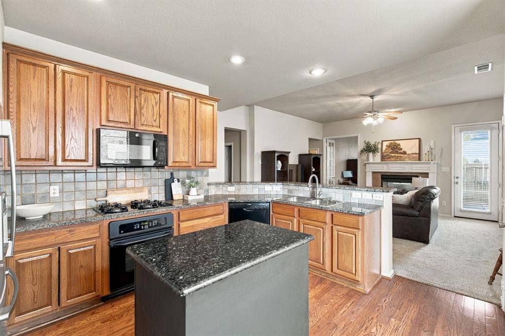 4220 Boxwood Drive, Denton, TX 76208 Gorgeous Granite countertops, and a removable island on wheels. Tons of counterspace and cabinets.
