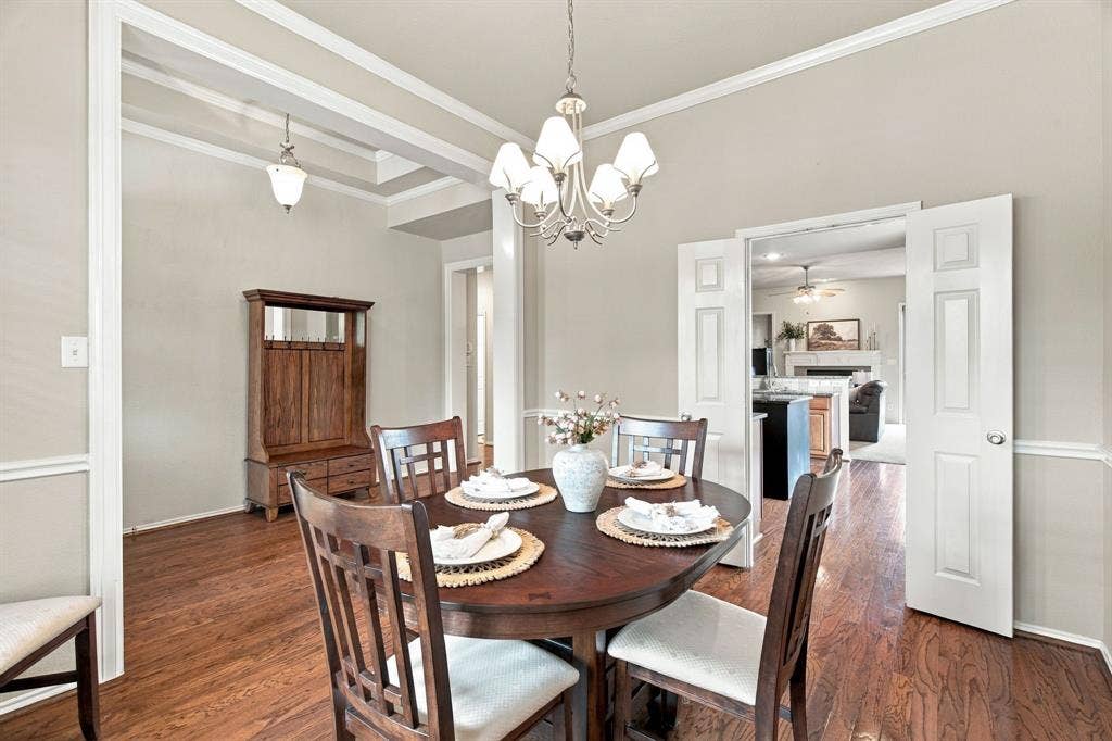 4220 Boxwood Drive, Denton, TX 76208 Formal dining opens into the kitchen, could be a 2nd Living space downstairs