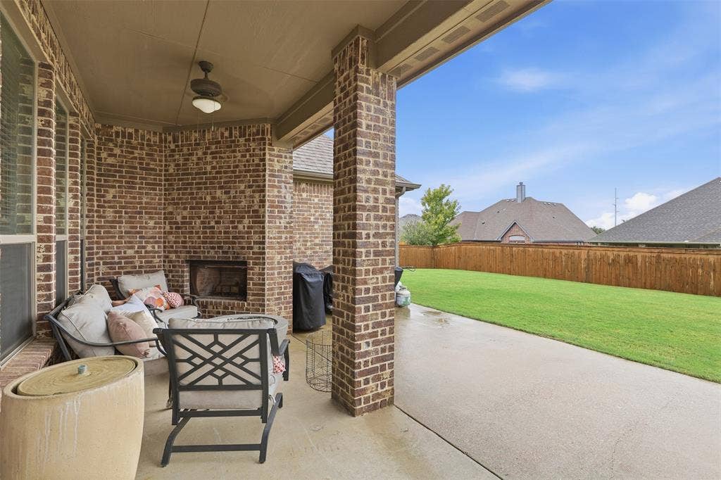 Patio with Wood Burning Fireplace