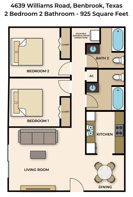 4639 Williams Road, #219, Benbrook, TX 76116 View of home floor plan