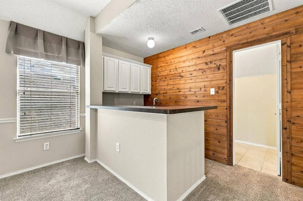 103 Deerpath Road, Hickory Creek, TX 75065 Built-in bar area featuring white cabinetry, a dark countertop, and a stainless-steel sink