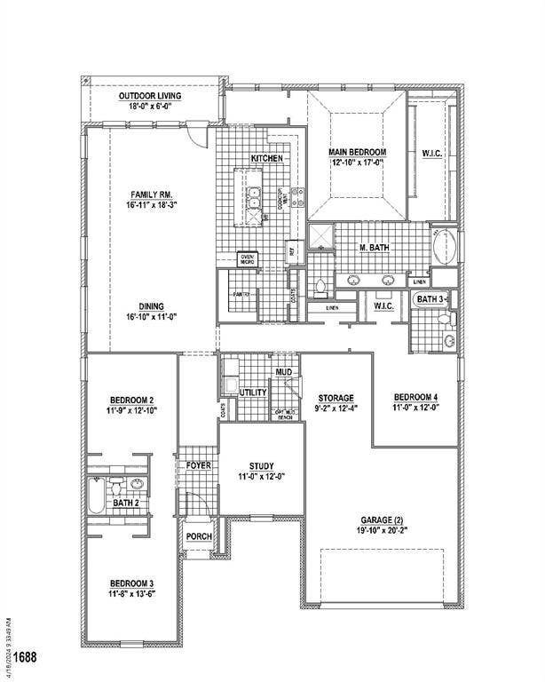 4865 Weeping Hollow Way, Midlothian, TX 76065 Floor plan