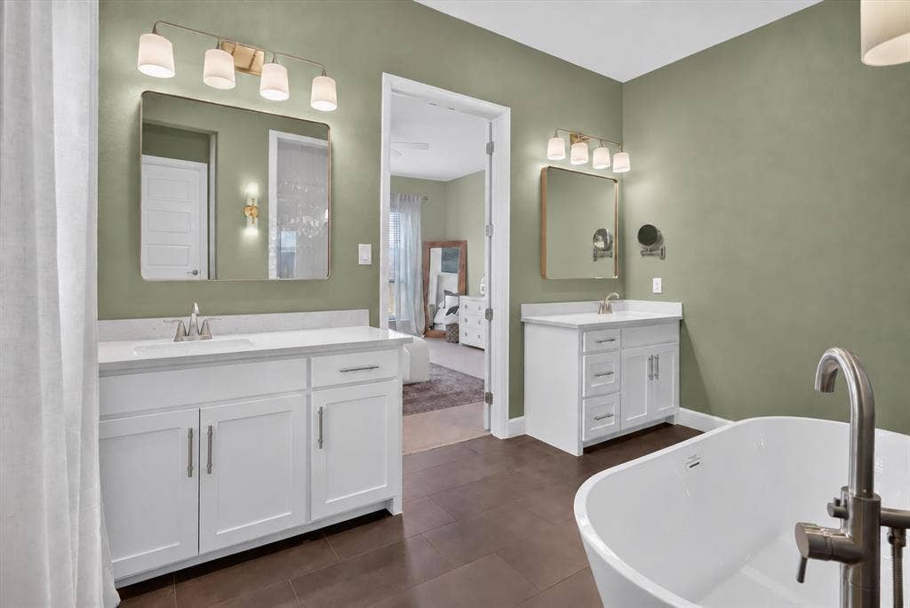 2234 Somercrest Place, Midlothian, TX 76065 Dual vanity sinks with white cabinetry