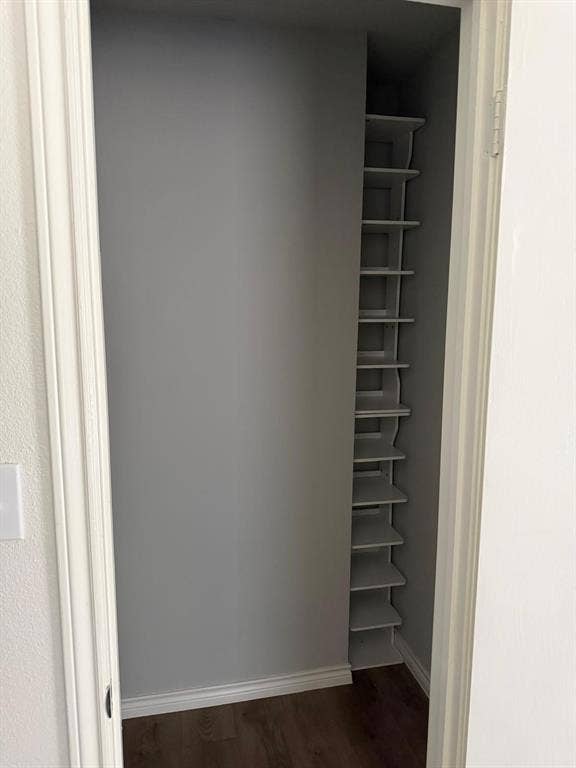 2928 Almeta Lane, McKinney, TX 75069 Closet with built-in shelving, wood-finish flooring, and crisp white trim