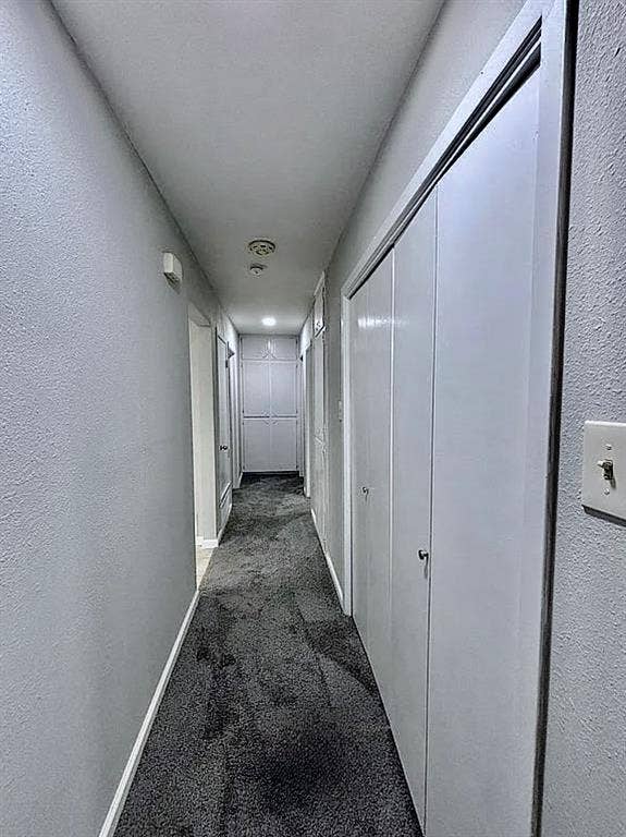2115 N 9th Street, Temple, TX 76501 Hallway featuring grey carpeting, light grey walls, and built-in closet doors
