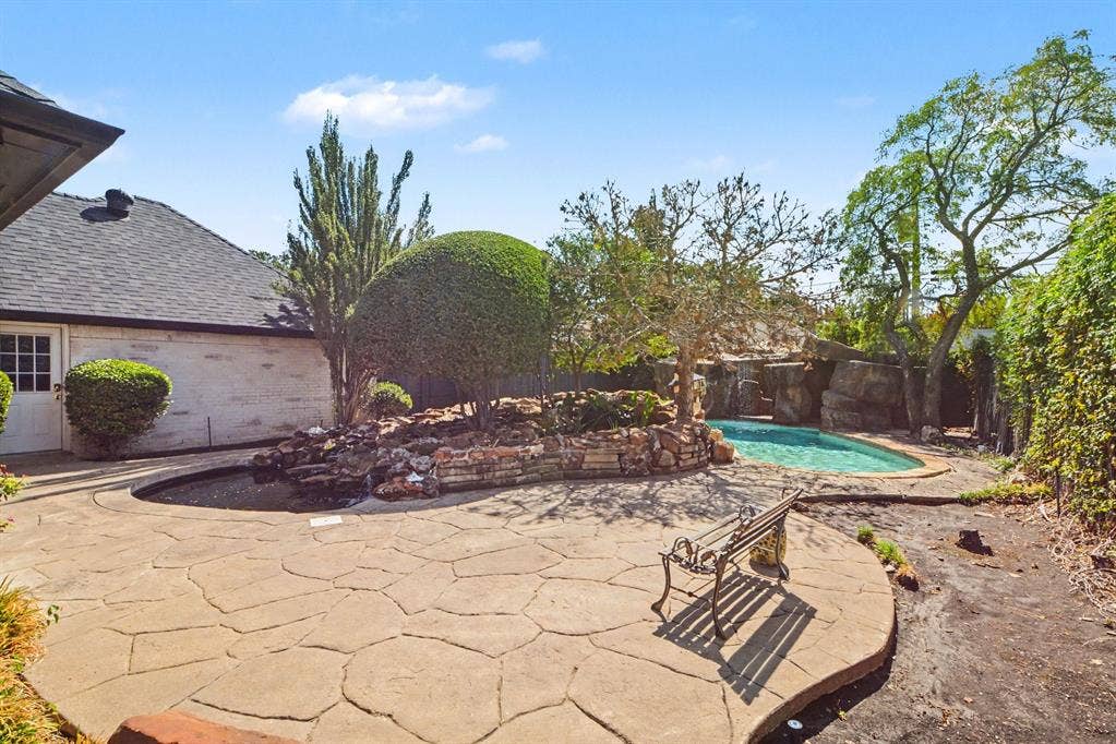 18824 Fortson Avenue, Dallas, TX 75252 Koi pond with waterfall and pool
