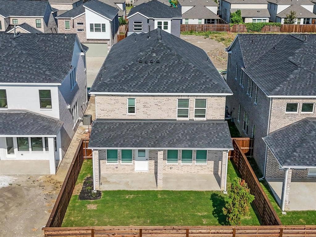 Aerial perspective of suburban area
