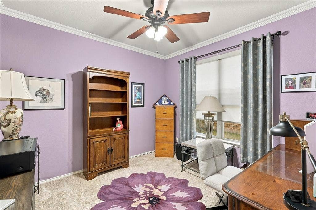 1118 Imperial Valley Lane, Frisco, TX 75036 Recessed window with roller shade and decorative curtain rods