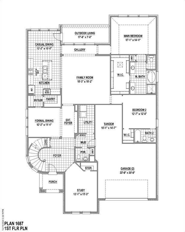 2035 Rustic Wood Lane, Midlothian, TX 76065 1st level floor plan
