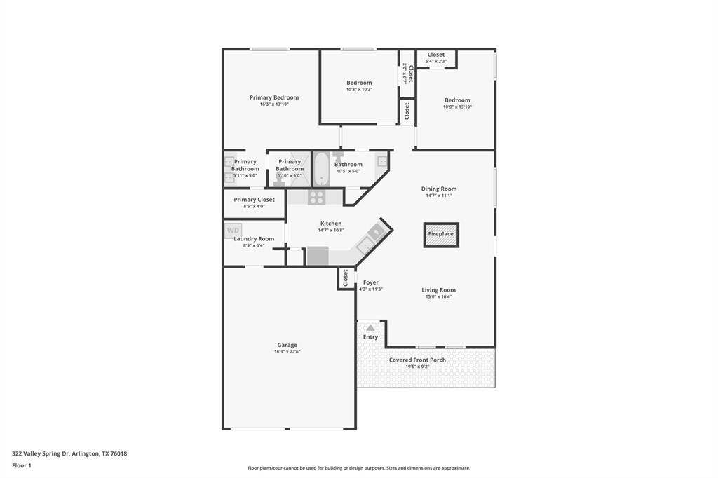 322 Valley Spring Drive, Arlington, TX 76018 Floor plan