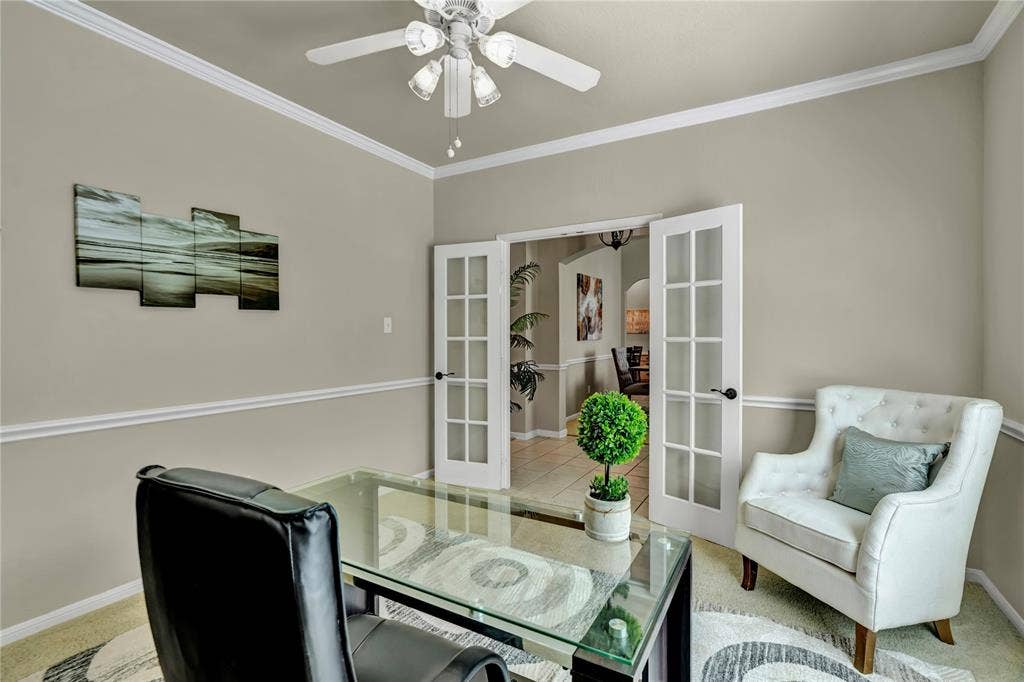 Front office with french doors