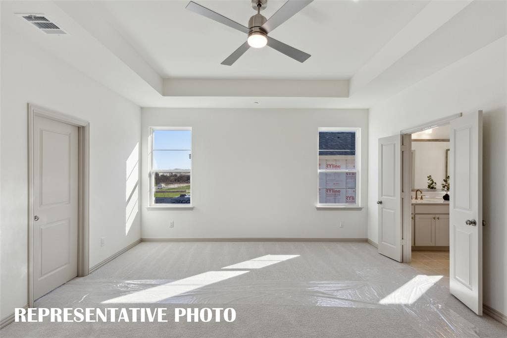 1401 Rooted Road, Frisco, TX 75033 You will fall in love with this dreamy owners suite! REPRESENTATIVE PHOTO