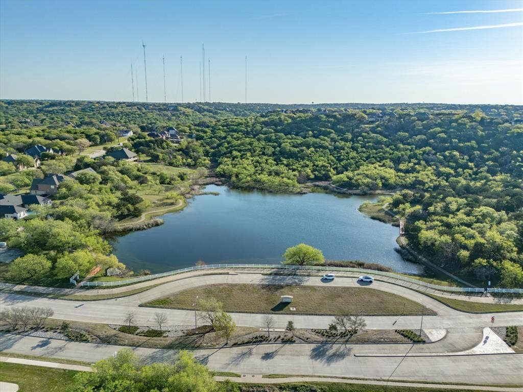 Drone / aerial view of a nearby body of water