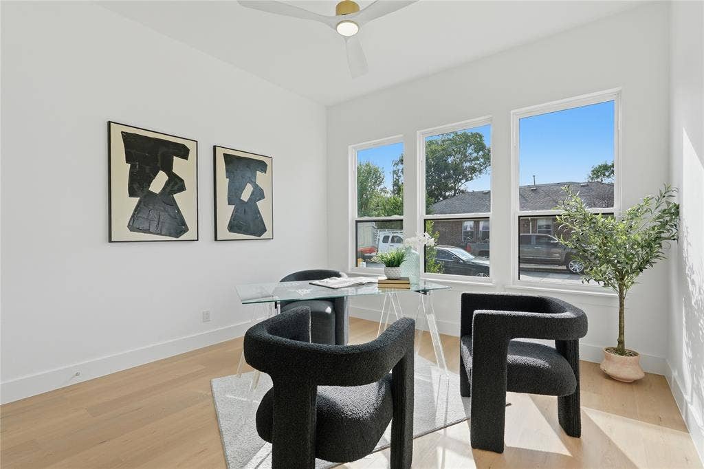 3424 Navaro Street, Dallas, TX 75212 Recessed lighting, wood-finish flooring, and multiple windows providing ambient light