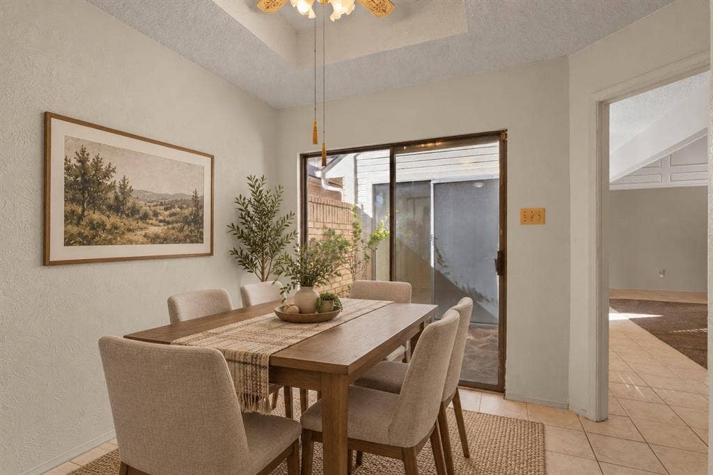2108 Woodway Drive, Arlington, TX 76017 Virtually staged dining room showcasing a stylish, inviting setup.