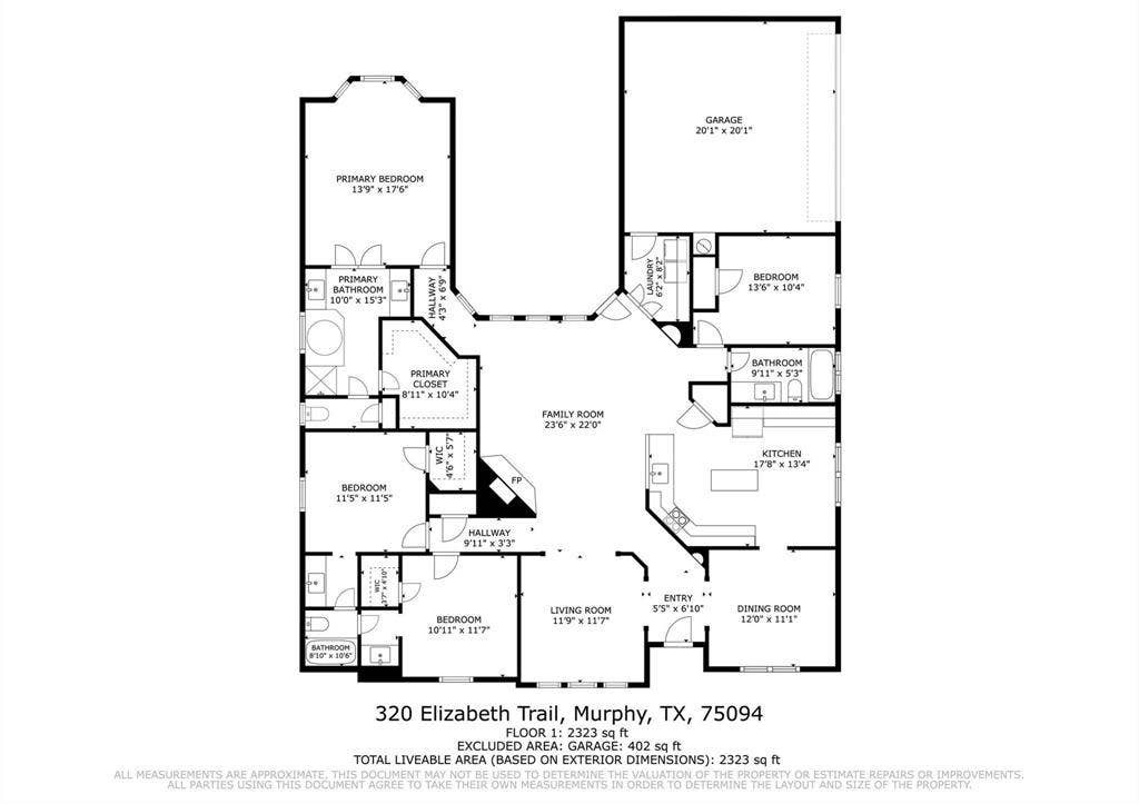 320 Elizabeth Trail, Murphy, TX 75094 Floor plan