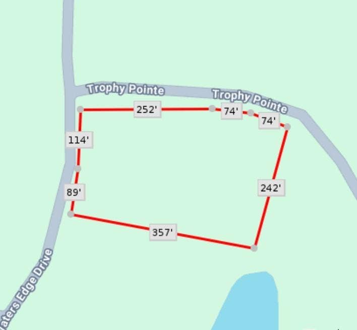 8300 Trophy Point, Larue, TX 75770 Property Boundary Map. Illustrating the perimeter and dimensions of the property