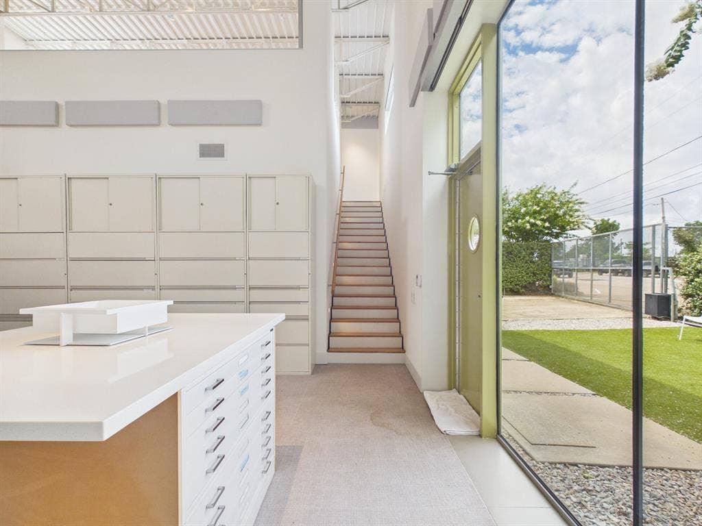 1111 Lagoon, Dallas, TX 75207 Workshop Area / Stairs to 2nd Floor Suite