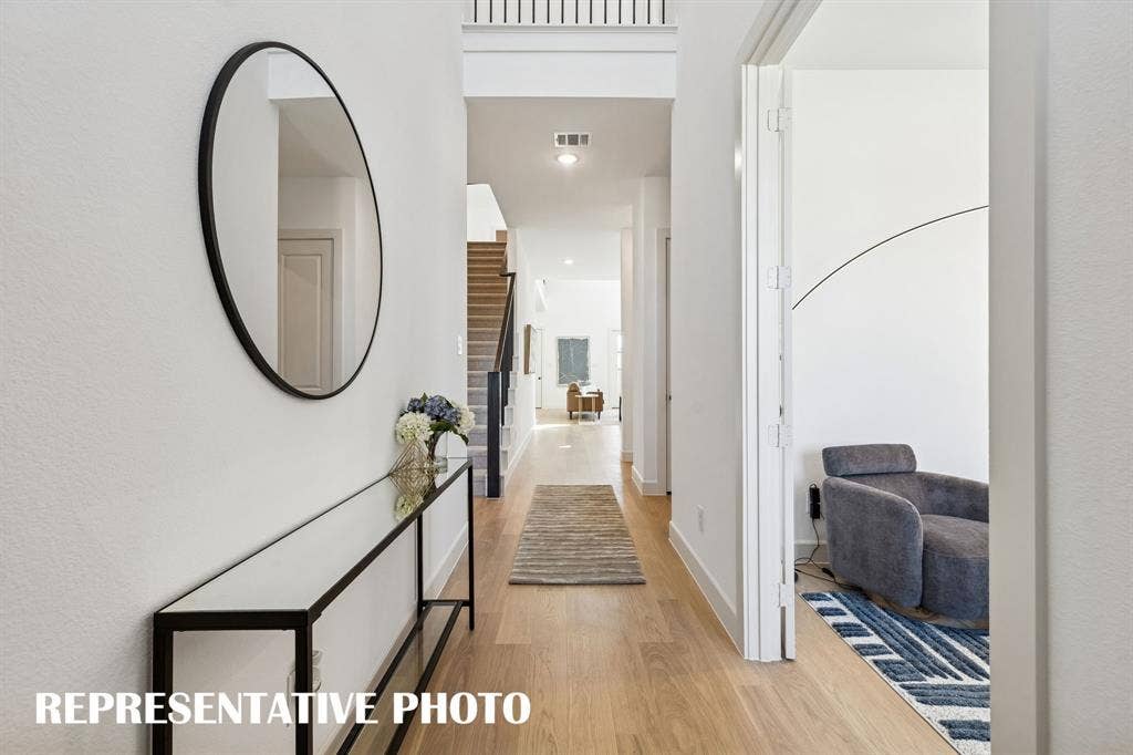 With sight lines from the front through to the rear of the home and ample space to display art work, our Marcel II plan offers the perfect entry for you to welcome friends and family into your new dream home!  REPRESENTATIVE PHOTO