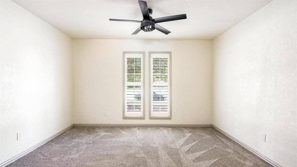 2616 Ellis Court, Plano, TX 75075 Textured walls, ceiling fan, and carpeted flooring