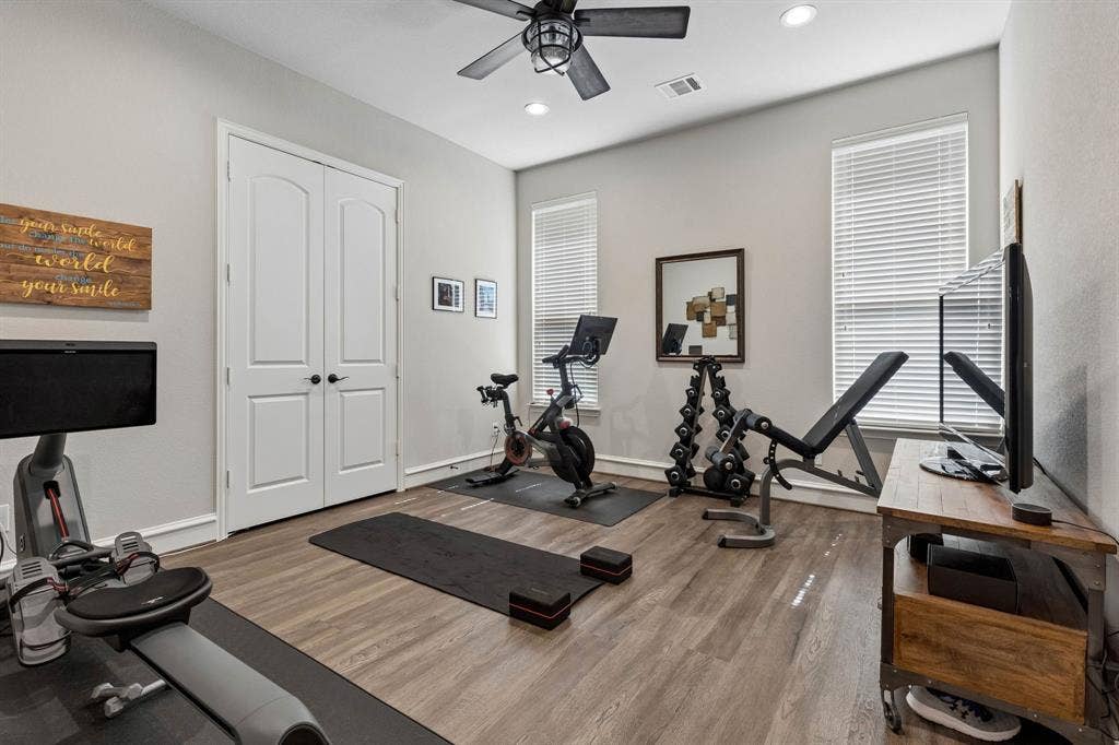 6009 Heron Bay Lane, McKinney, TX 75070 Secondary bedroom currently being used as a workout room.