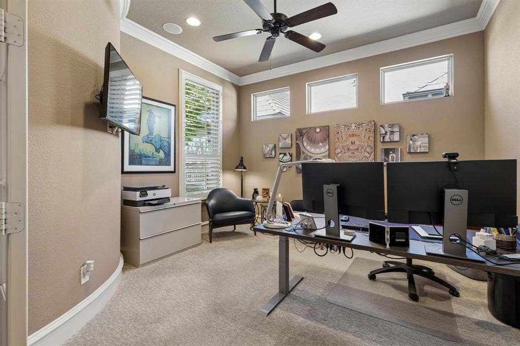6009 Heron Bay Lane, McKinney, TX 75070 A private office or secondary living area overlooks the front courtyard.
