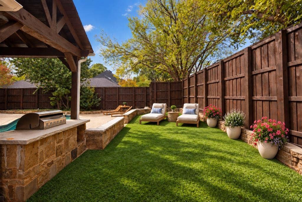 Your special green space (this photo has been digitally edited to show how turf would transform this space.)