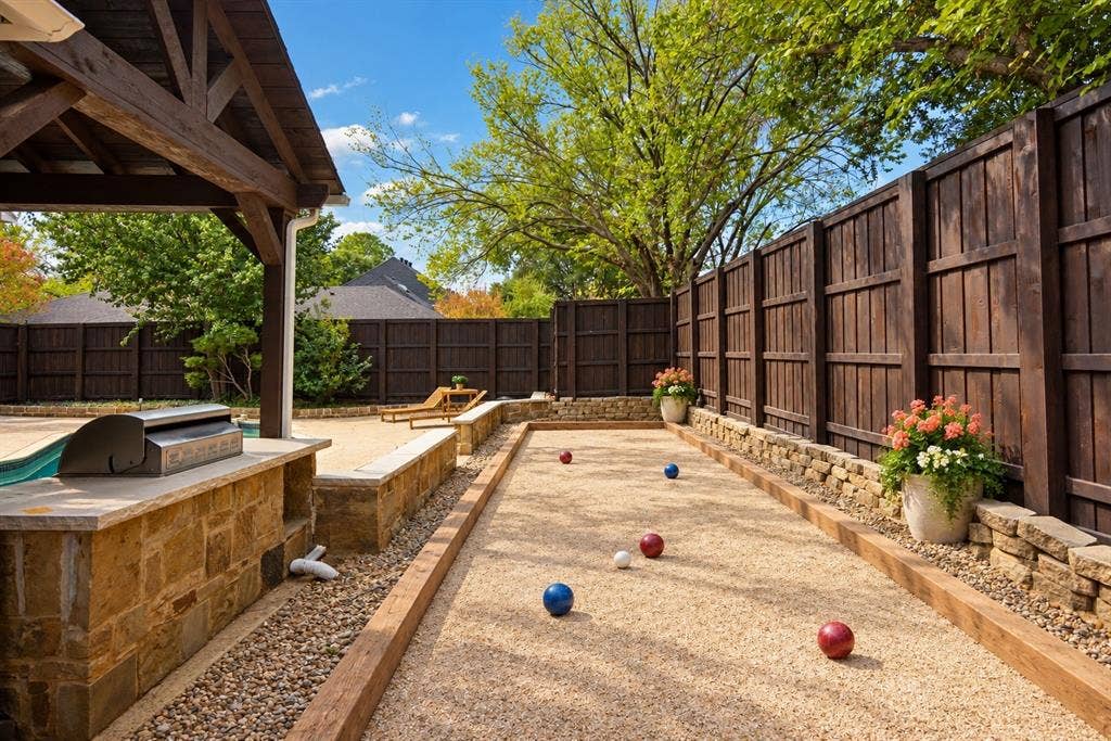 Your own bocce ball court! (This photo has been digitally edited to show how a bocce ball court would transform this space.)