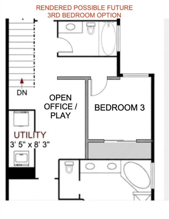6816 Livorno Lane, Frisco, TX 75034 RENDERED INSPIRATION #2 FOR A POSSIBLE FUTURE 3RD BEDROOM