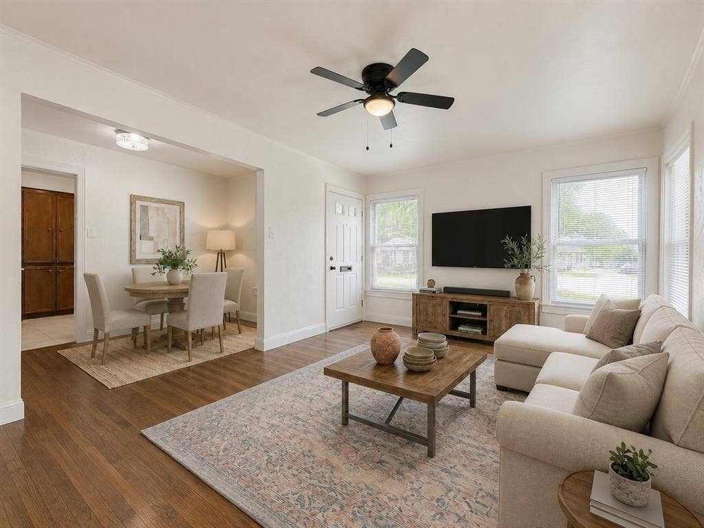 1502 Resistol Road, Garland, TX 75042 Virtual staged living and dining areas