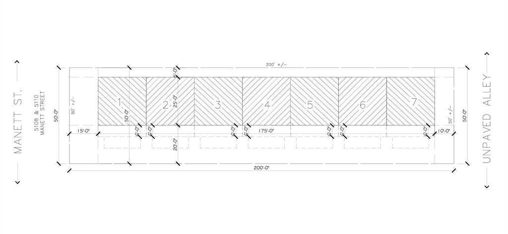 5108 Manett Street, Dallas, TX 75206 Preliminary architectural yield study showing potential multi-family or townhome site configuration.