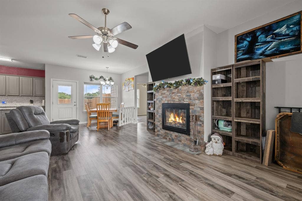 1215 River Hills Road, Stephenville, TX 76401 Living room with fireplace