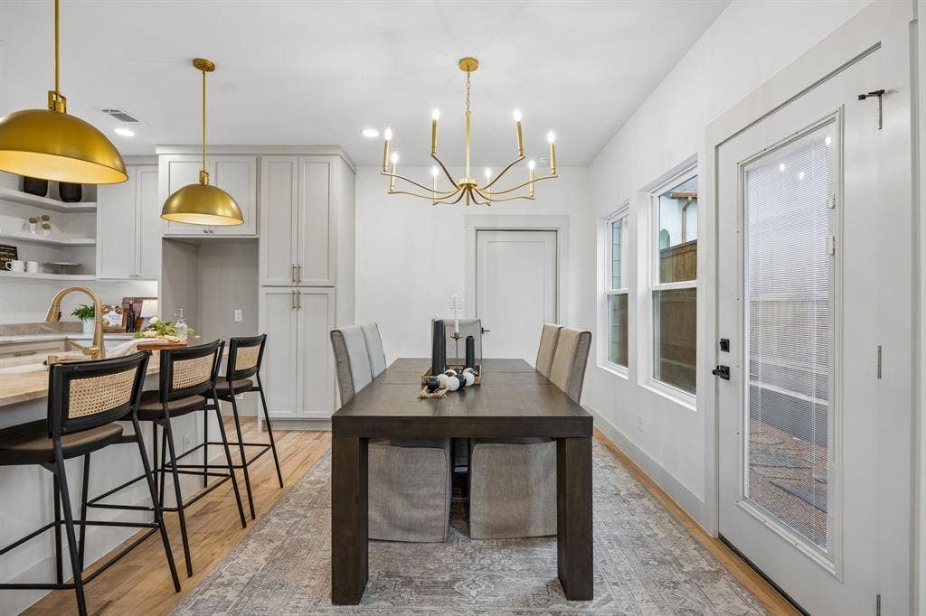Dining area with access to the back yard