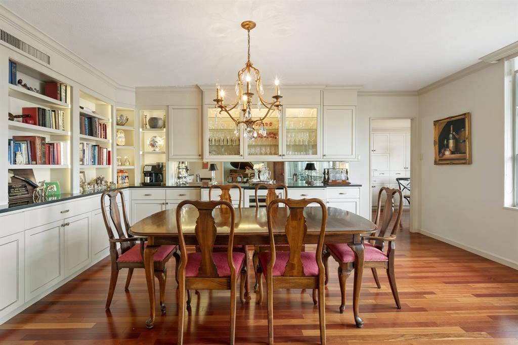 3525 Turtle Creek Boulevard, #12E, Dallas, TX 75219 Formal Dining Built Ins
