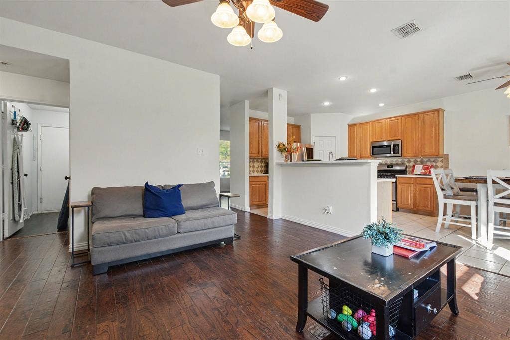 6509 Cartier Court, McKinney, TX 75072 Wood-finish flooring throughout, recessed lighting, and a ceiling fan