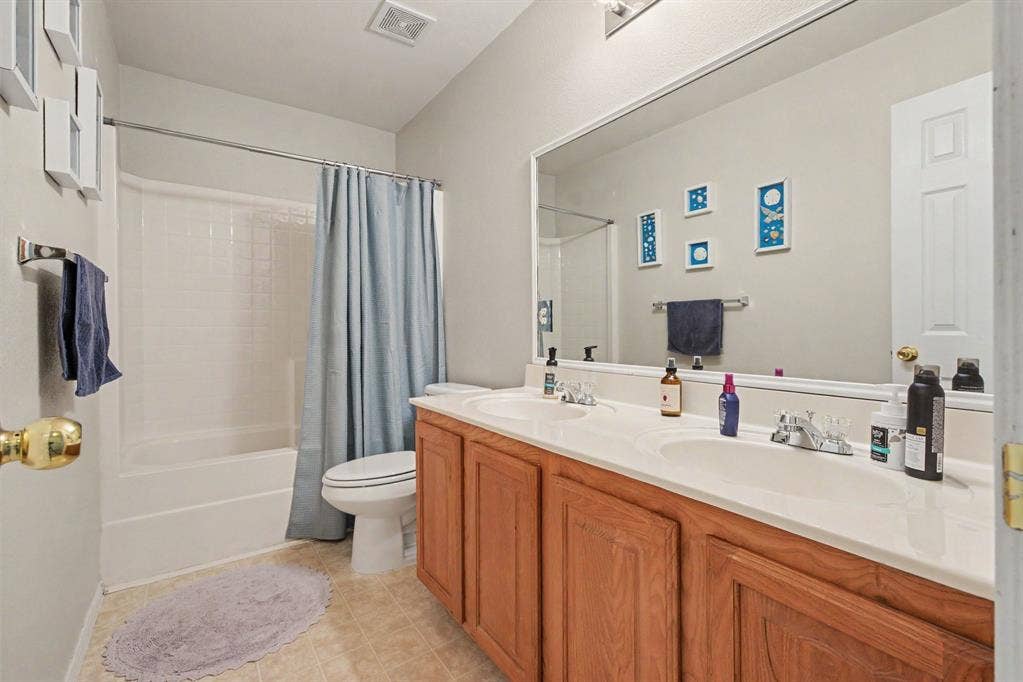 6509 Cartier Court, McKinney, TX 75072 Upstairs bathroom with double vanity