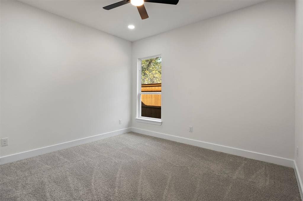 2507 Picadilly Boulevard, Mesquite, TX 75149 Recessed ceiling lighting, ceiling fan fixture, single window, and neutral carpeting