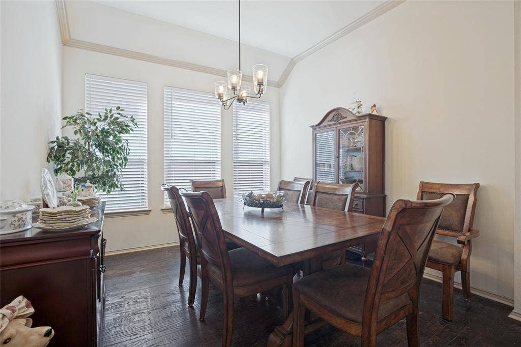 The formal dining area offers plenty of room for an oversized table, creating the perfect setting for elegant dinner parties, holiday gatherings, and memorable meals with family and friends.