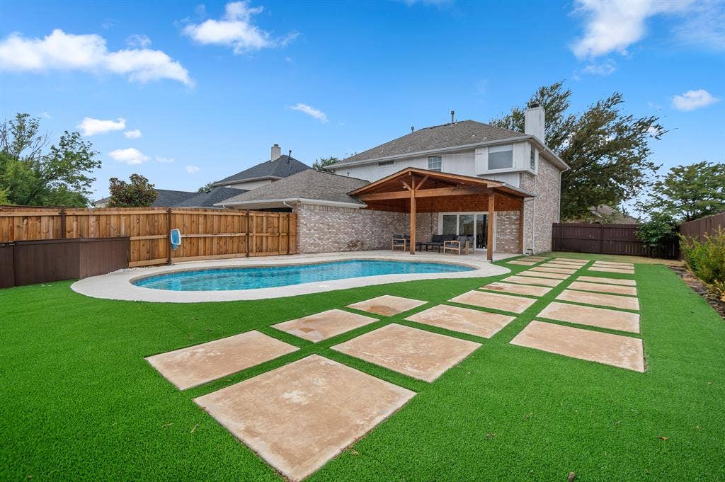 1314 Kenshire Court, Allen, TX 75013 Photo edited to add water to pool. Not currently filled.
