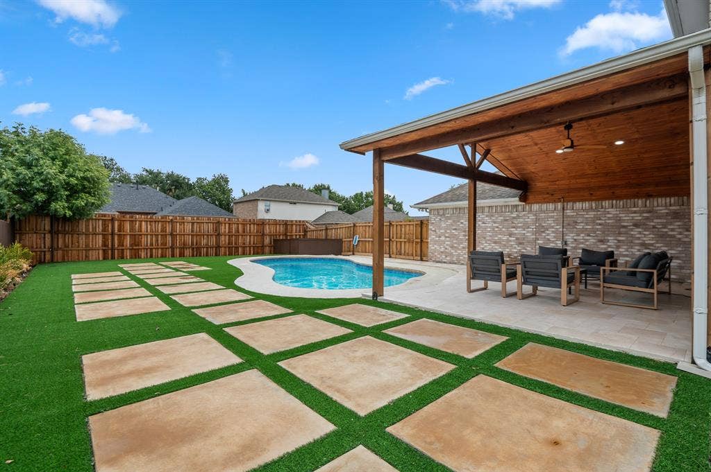 1314 Kenshire Court, Allen, TX 75013 Photo edited to add water to pool. Not currently filled.