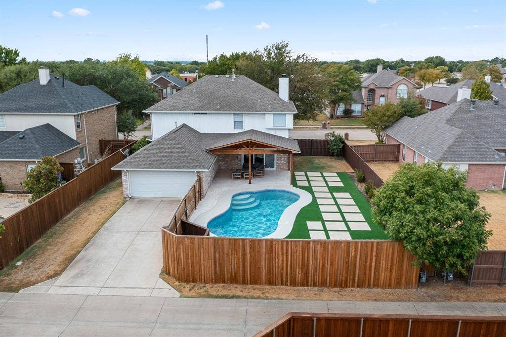 1314 Kenshire Court, Allen, TX 75013 Photo edited to add water to pool. Not currently filled.