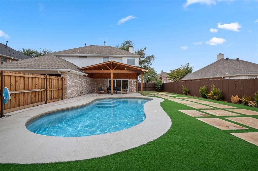 1314 Kenshire Court, Allen, TX 75013 Photo edited to add water to pool. Not currently filled.