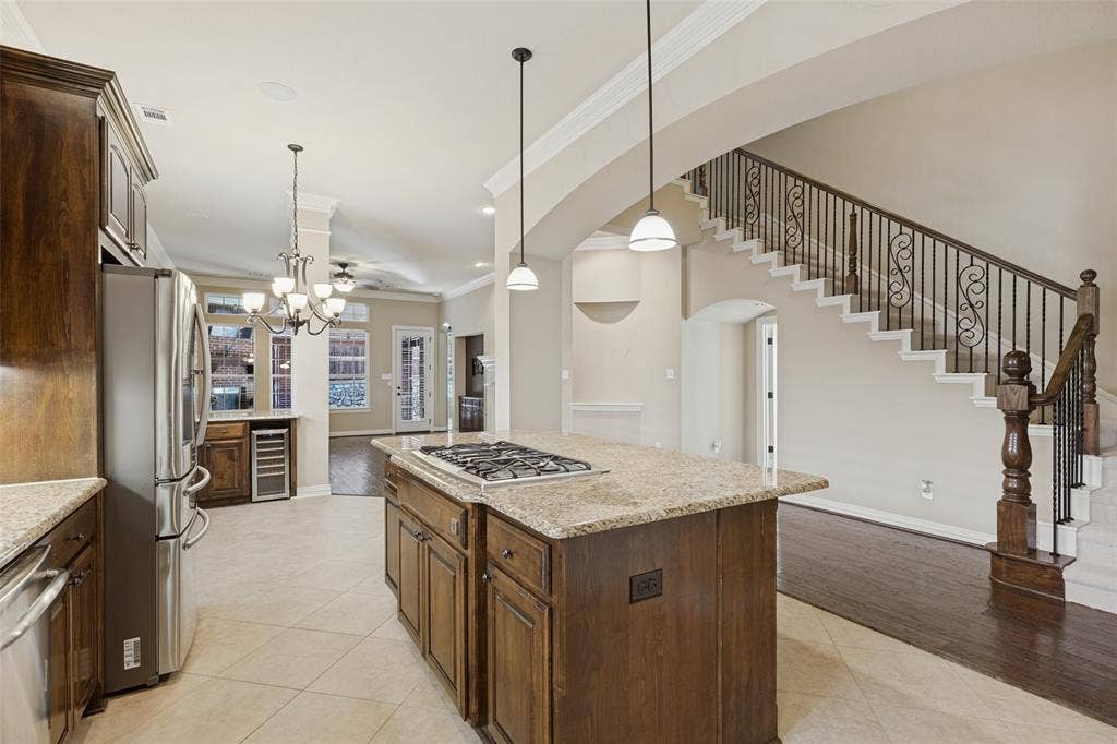 Open to living area and patio