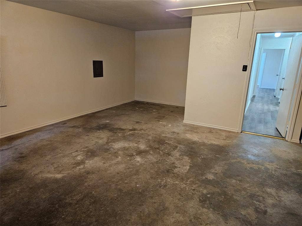Large area for storage at back of garage