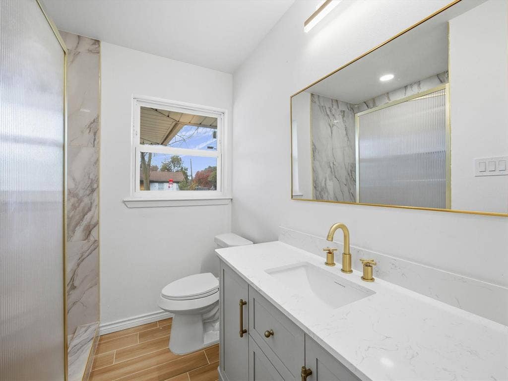 10270 Kilkenny Place, Dallas, TX 75228 White quartz countertop with an integrated rectangular sink