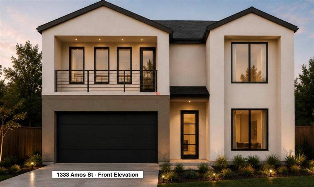 1333 Amos Street, Dallas, TX 75212 Front Elevation - Sample Finishes